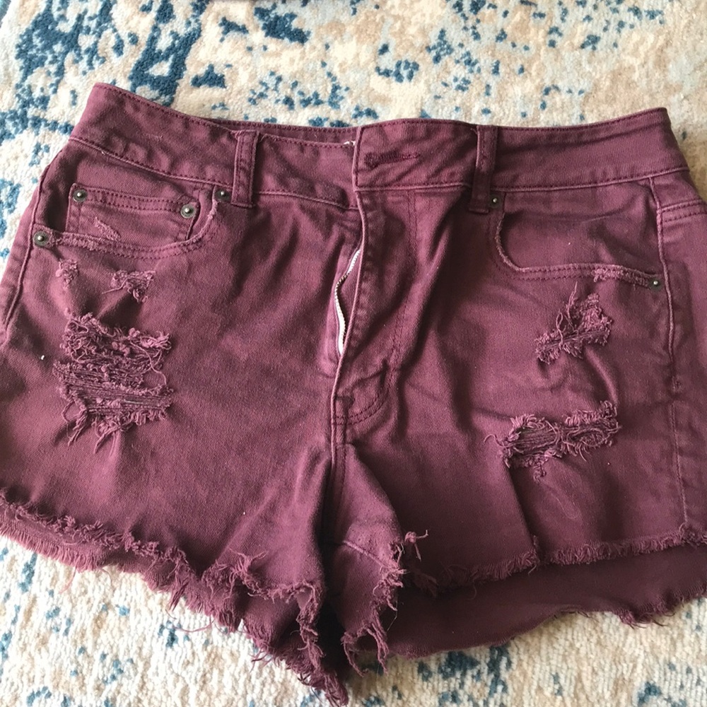 Maroon hi rise festival shorts
